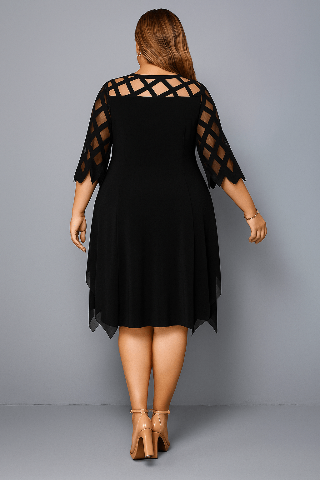 Hazel | Elegant Lace Sleeve Tummy Covering Dress