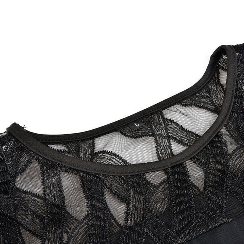 Hazel | Elegant Lace Sleeve Tummy Covering Dress