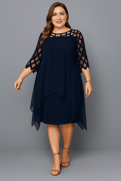 Hazel | Elegant Lace Sleeve Tummy Covering Dress