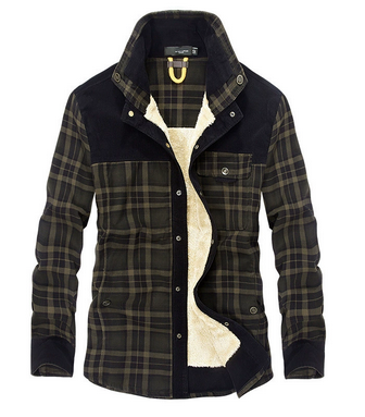 Retro Style Checkered Winter Jacket for Men