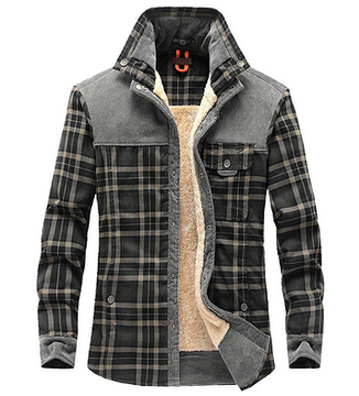 Retro Style Checkered Winter Jacket for Men