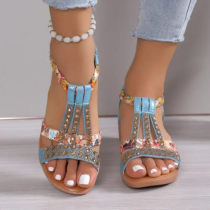 Seraphina | Boho Beaded Wedge Sandals