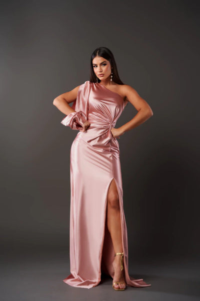 Valencia | One-Shoulder Satin Evening Gown