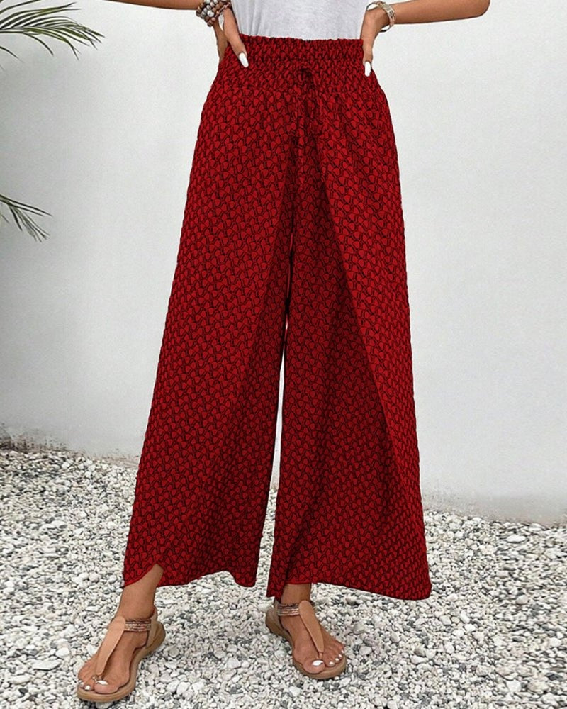 Women's Casual Wide Leg Printed Pants