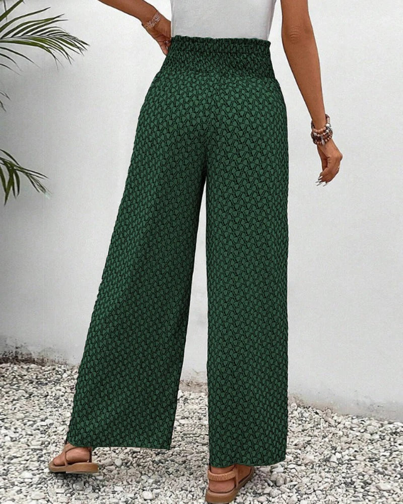 Women's Casual Wide Leg Printed Pants
