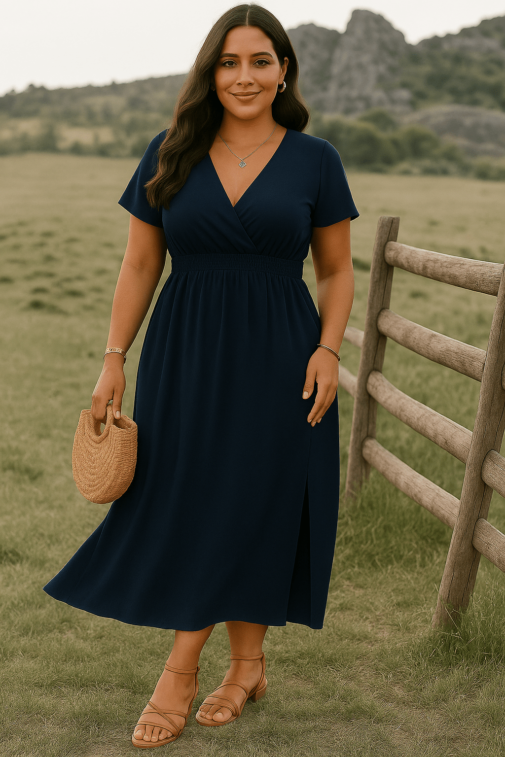 Isabella | Casual V-Neck Tummy Covering Dress