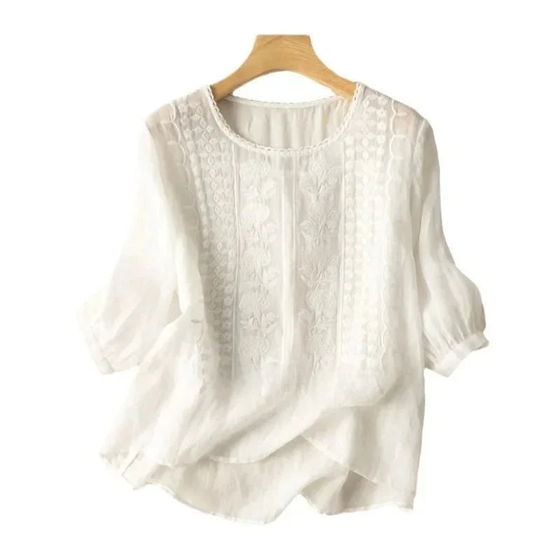 Lily | Elegant Embroidered Blouse