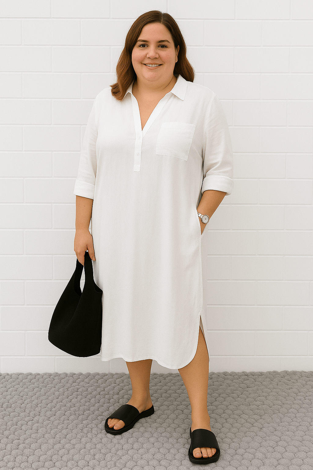 Luna | Half-Button Everyday Tummy Covering Dress