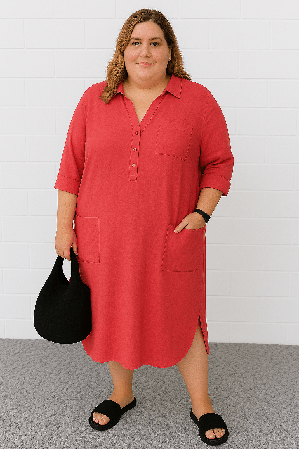 Luna | Half-Button Everyday Tummy Covering Dress