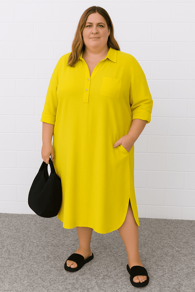 Luna | Half-Button Everyday Tummy Covering Dress
