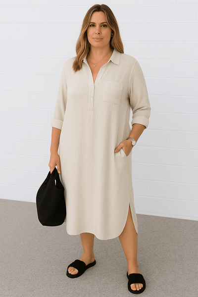 Luna | Half-Button Everyday Tummy Covering Dress
