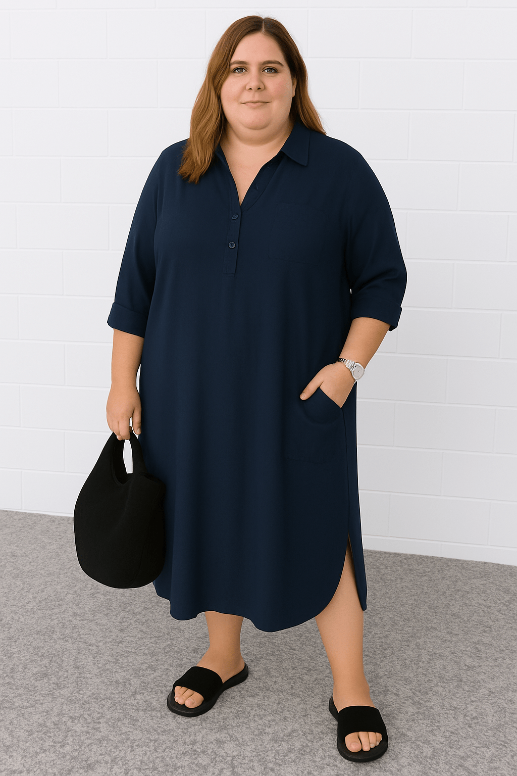 Luna | Half-Button Everyday Tummy Covering Dress