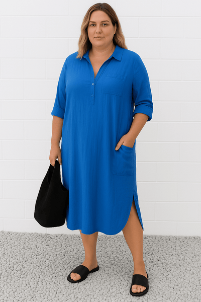 Luna | Half-Button Everyday Tummy Covering Dress