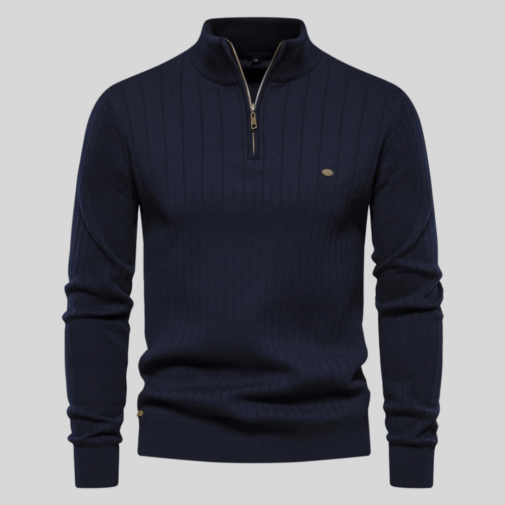 Maddox | Ribbed Zip-Neck Men’s Sweater