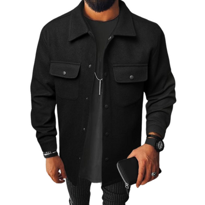 Men's Shirt Jacket with Buttoned Closure