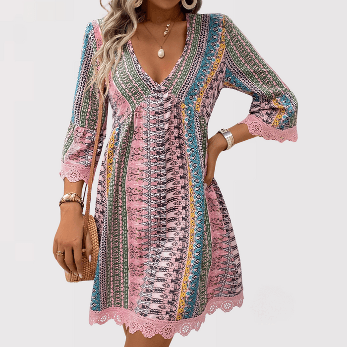 Mia | Bohemian V-Neck Fashion Dress