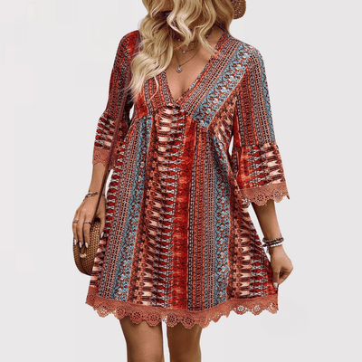 Mia | Bohemian V-Neck Fashion Dress