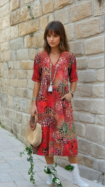 Nina | Vibrant Mid Length Dress