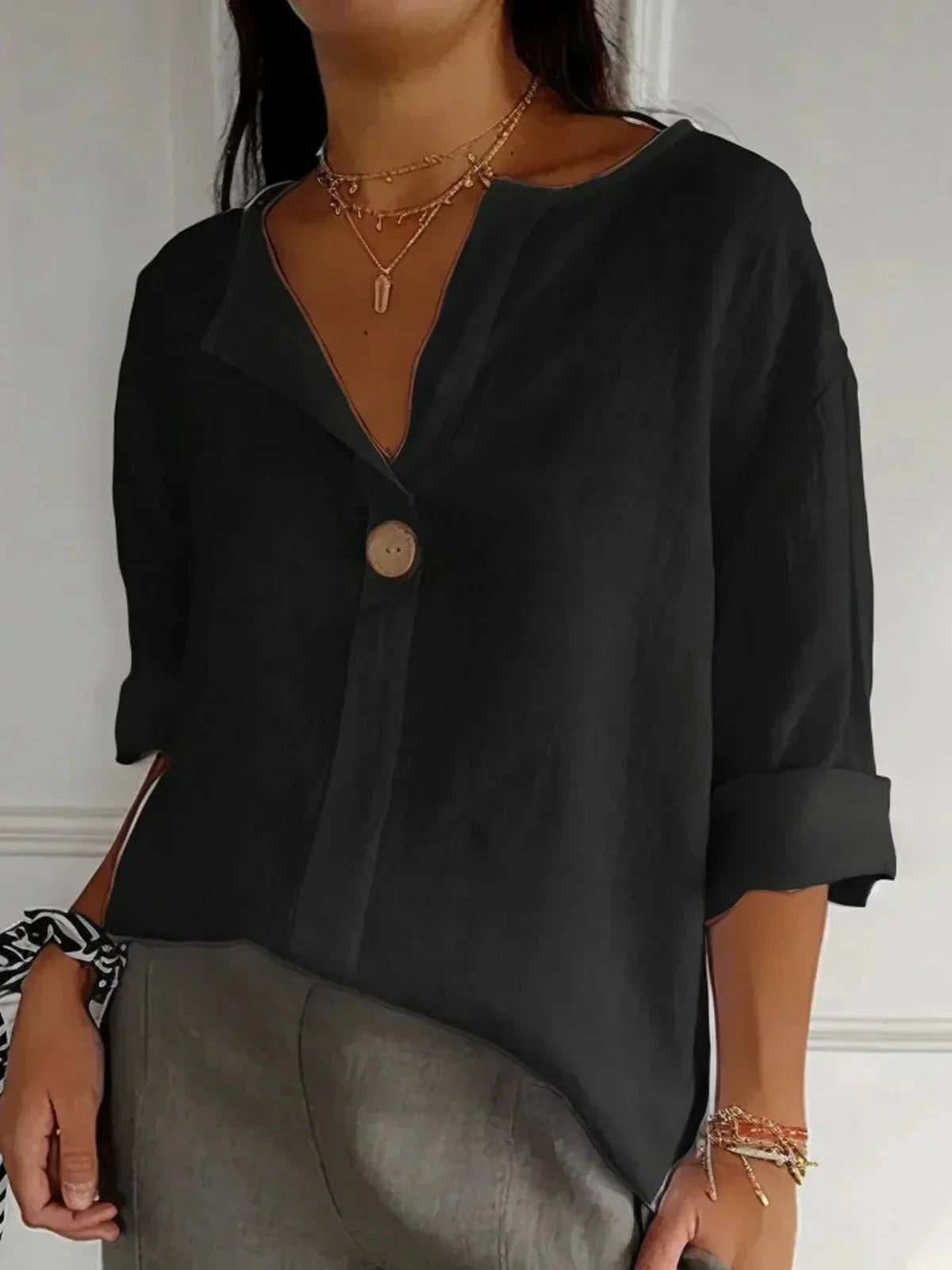Nora | Elegant V-Neck Blouse