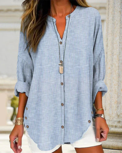 Penelope | Stripe V-Neck Top