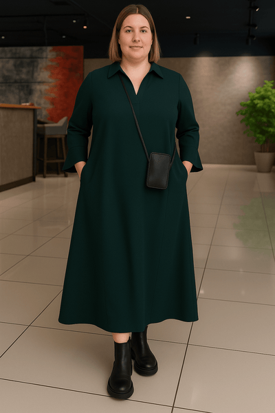 Ruby | Elegant Long Sleeve Tummy Covering Dress