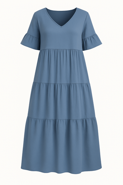 Sadie | Elegant V-Neck Tummy Covering Dress