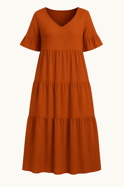 Sadie | Elegant V-Neck Tummy Covering Dress