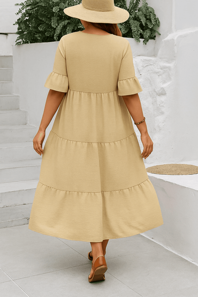 Sadie | Elegant V-Neck Tummy Covering Dress