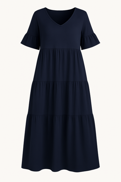 Sadie | Elegant V-Neck Tummy Covering Dress