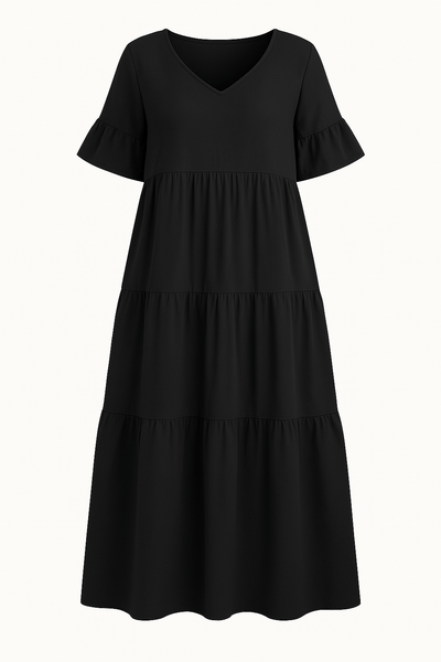 Sadie | Elegant V-Neck Tummy Covering Dress