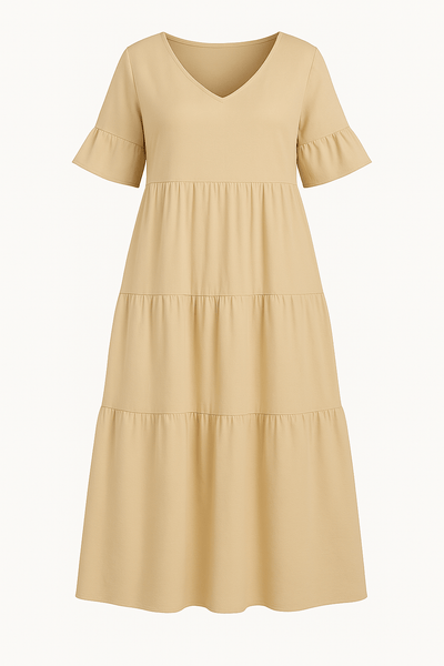Sadie | Elegant V-Neck Tummy Covering Dress