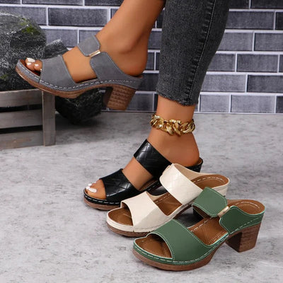 Claudina | Quilted Block Heel Sandals