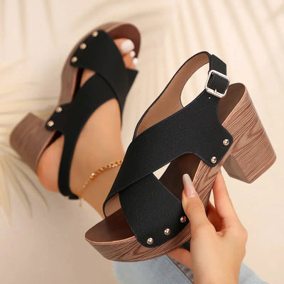 Sarina | Comfortable Platform Crisscross Sandals