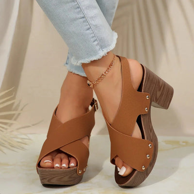 Sarina | Comfortable Platform Crisscross Sandals