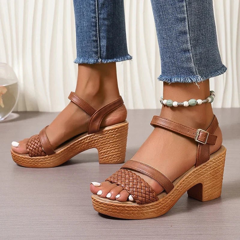 Maribelle | Woven Strap Wedge Sandals
