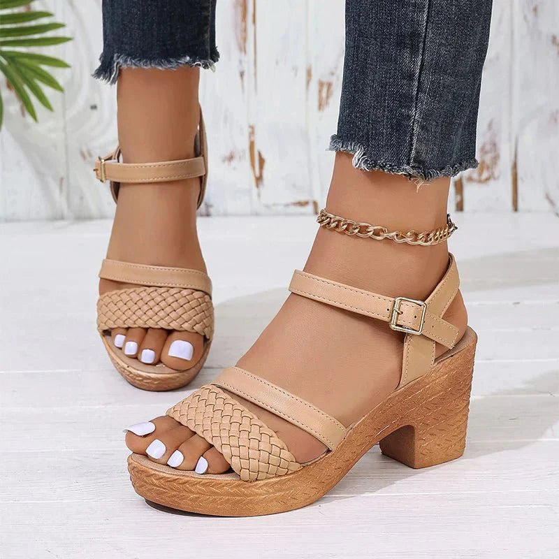 Maribelle | Woven Strap Wedge Sandals