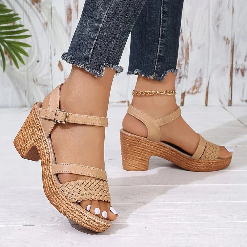 Maribelle | Woven Strap Wedge Sandals