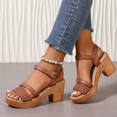 Maribelle | Woven Strap Wedge Sandals
