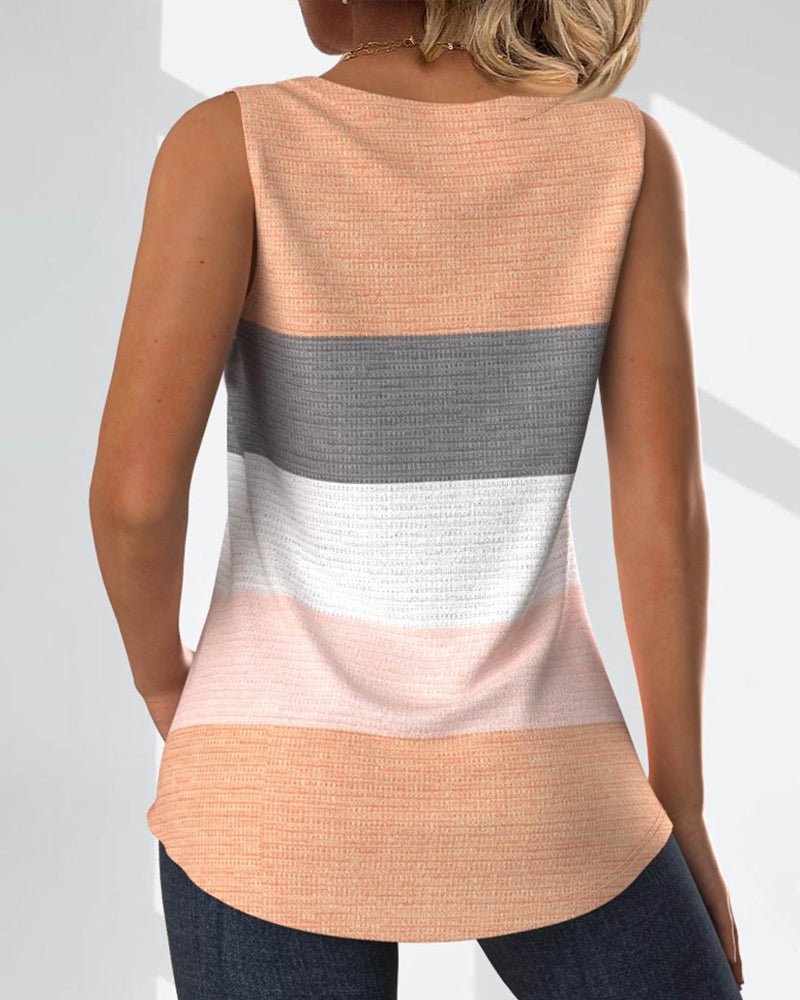 Sienna | Striped Pleated Tank Top