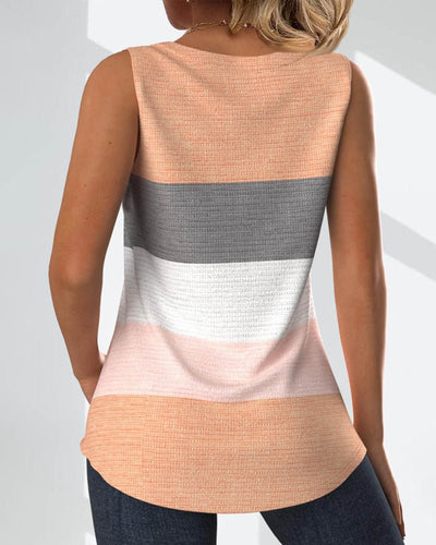 Sienna | Striped Pleated Tank Top