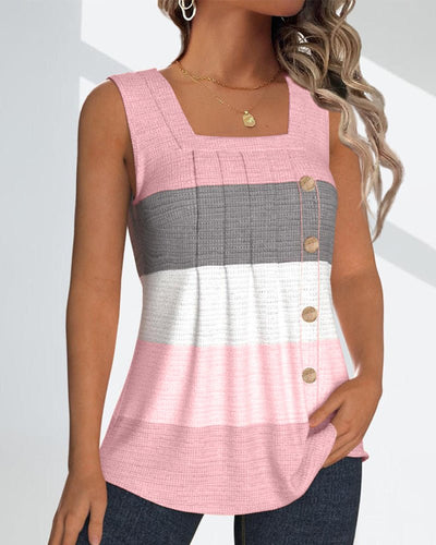 Sienna | Striped Pleated Tank Top