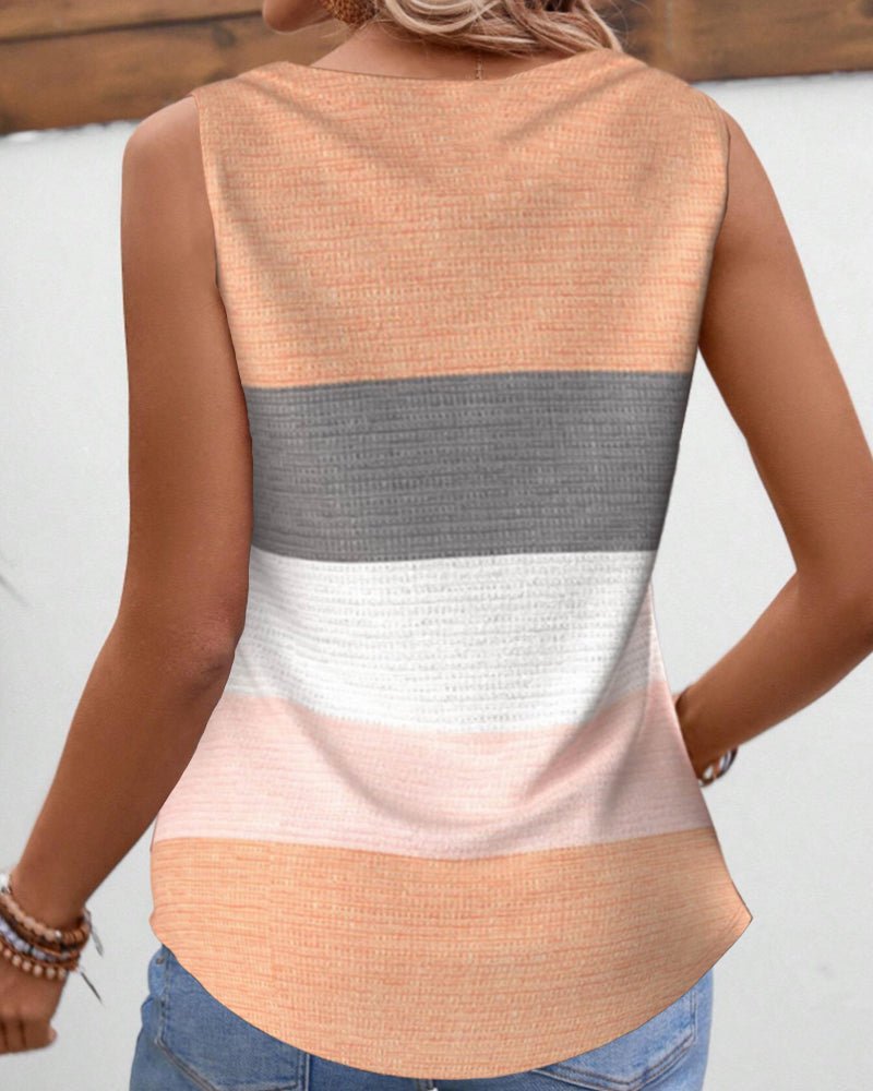 Sienna | Striped Pleated Tank Top