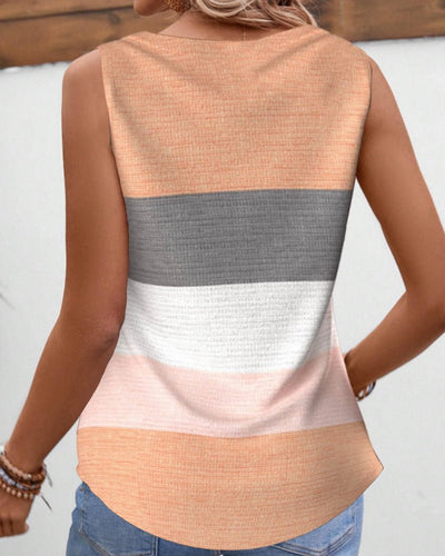 Sienna | Striped Pleated Tank Top