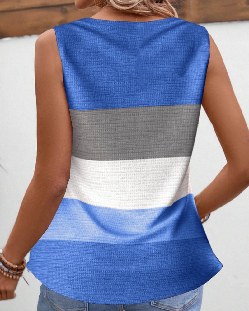 Sienna | Striped Pleated Tank Top
