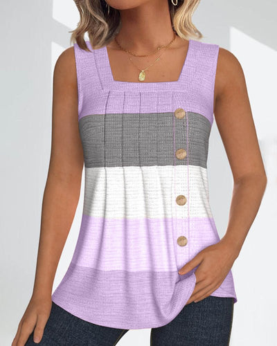 Sienna | Striped Pleated Tank Top
