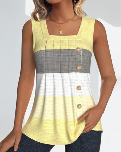 Sienna | Striped Pleated Tank Top