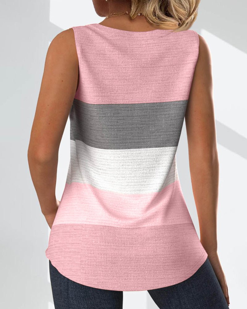 Sienna | Striped Pleated Tank Top
