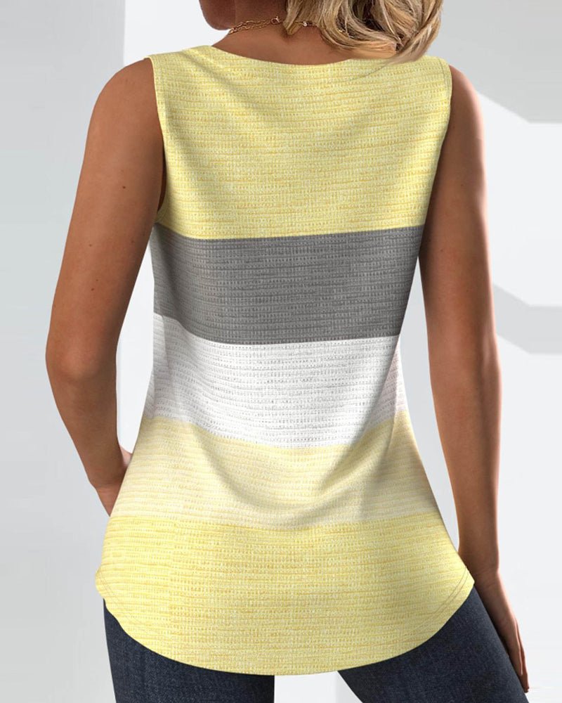 Sienna | Striped Pleated Tank Top