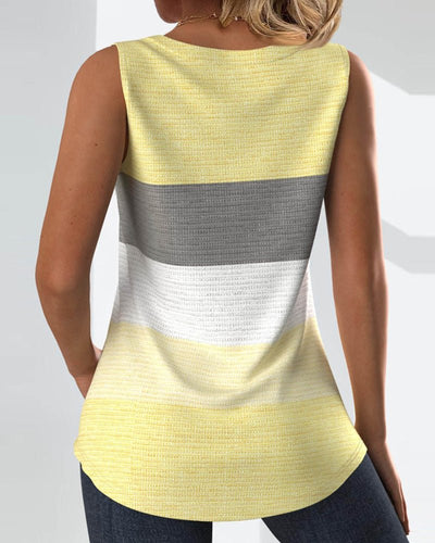 Sienna | Striped Pleated Tank Top