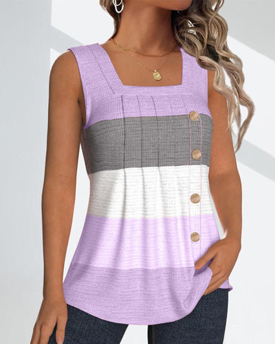 Sienna | Striped Pleated Tank Top